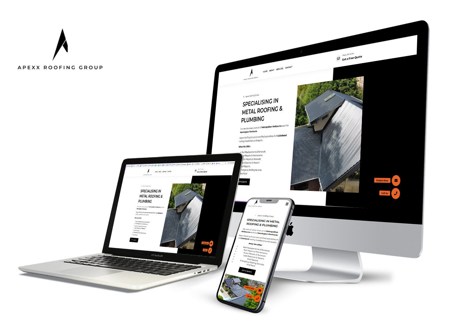 Apex Roofing Group website mockup