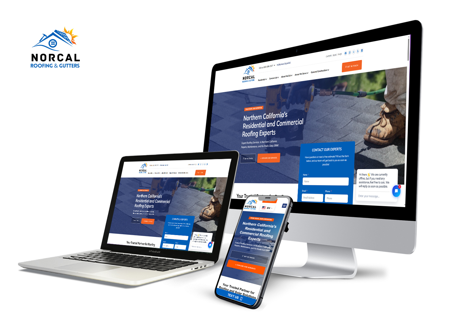 NorCal Roofing website mockup